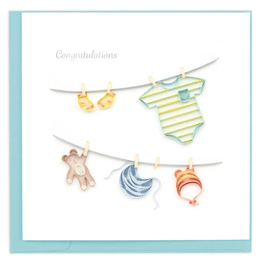 Baby Clothesline Quilling Card Quilling Card LLC Cards
