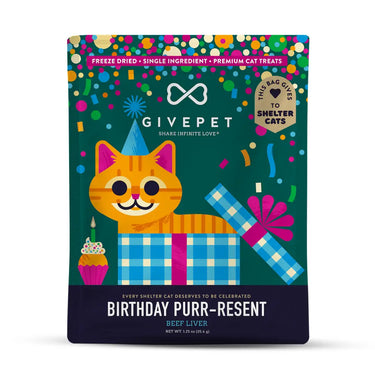 Birthday Purr-resent Freeze Dried Cat Treats GivePet Pet