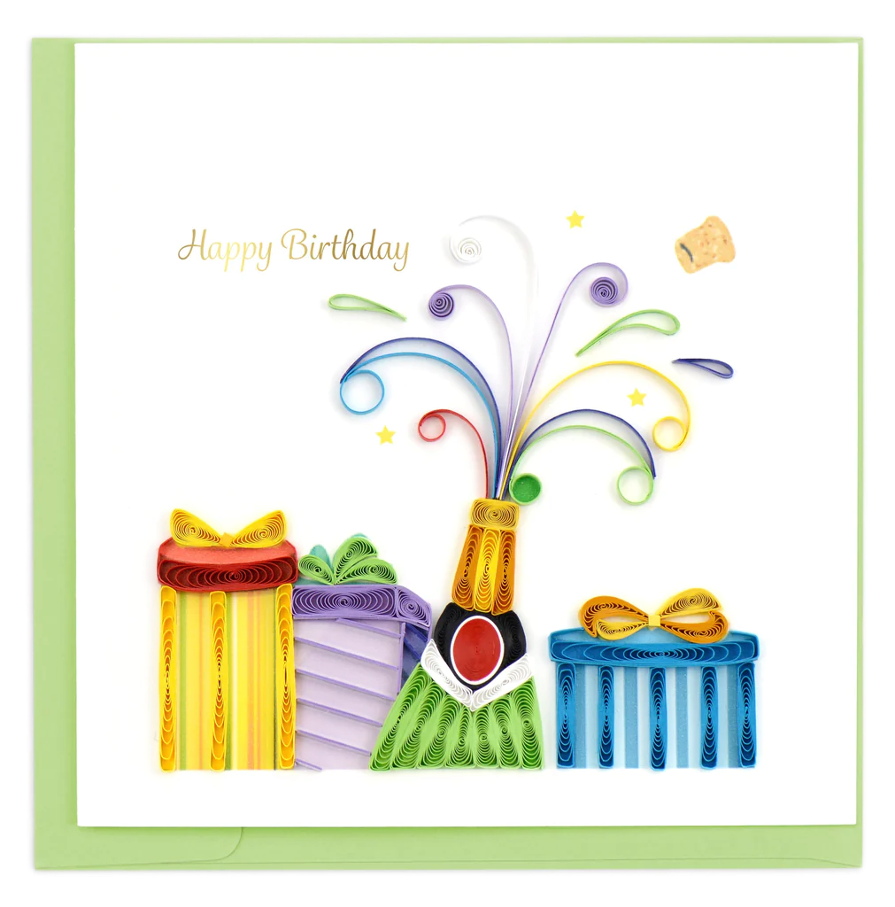 Birthday Champagne Quilling Card