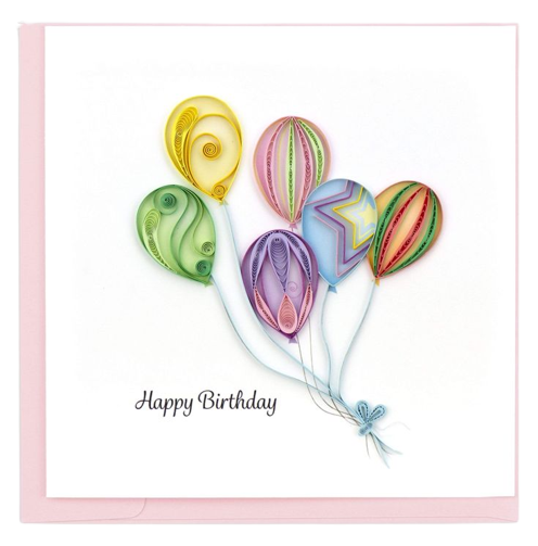 Colorful Balloon Bunch Birthday Quilling Card