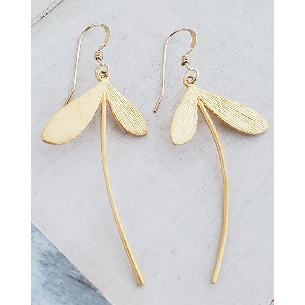 Gold Dandelion Earrings