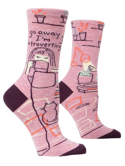 Go Away I&#39;m Introverting Ladies Socks