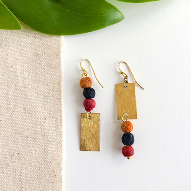 Asymmetric Kantha Earrings World Finds Jewelry