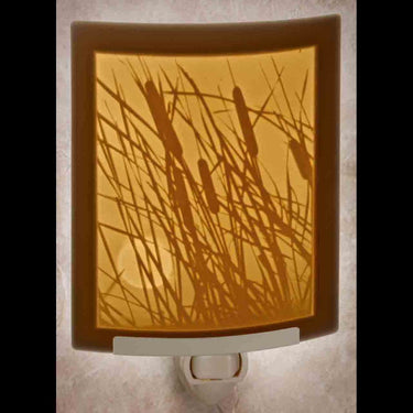 Curved Night Light - Cattails Porcelain Garden Home Decor