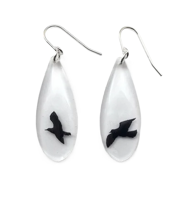 Drip Bird Earrings Black Drop Designs Jewelry