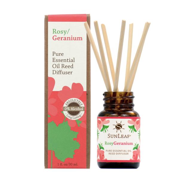 Essential Oil Reed Diffuser - Rosy/Geranium 1 oz SunLeaf Naturals LLC Candles & Home Fragrance