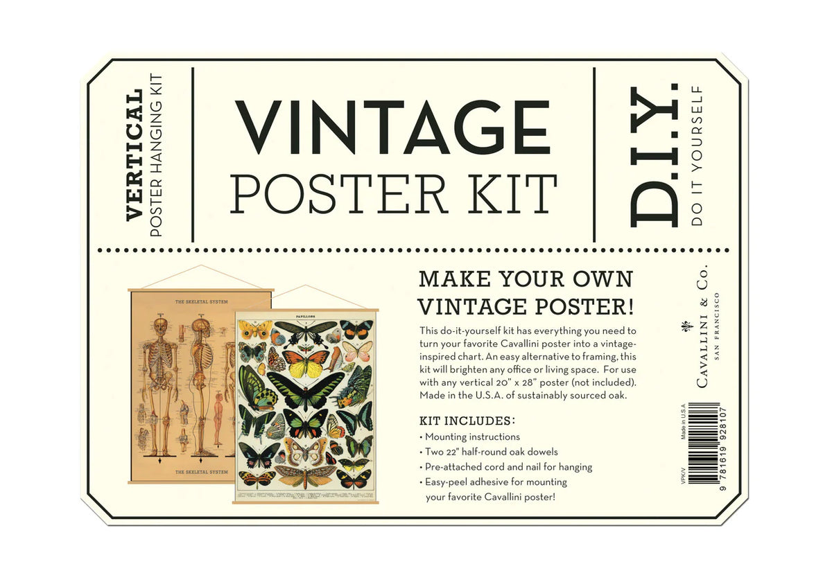 Vertical Vintage Art Paper Poster Kit