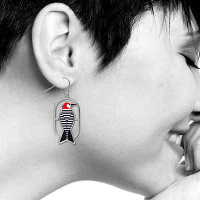 Charley Harper&#39;s Woodpecker Earrings