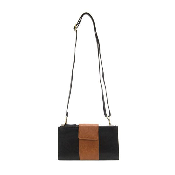 Camryn Color Block Crossbody Wallet - Black/Chicory