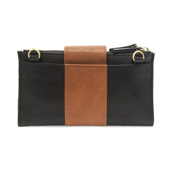 Camryn Color Block Crossbody Wallet - Black/Chicory