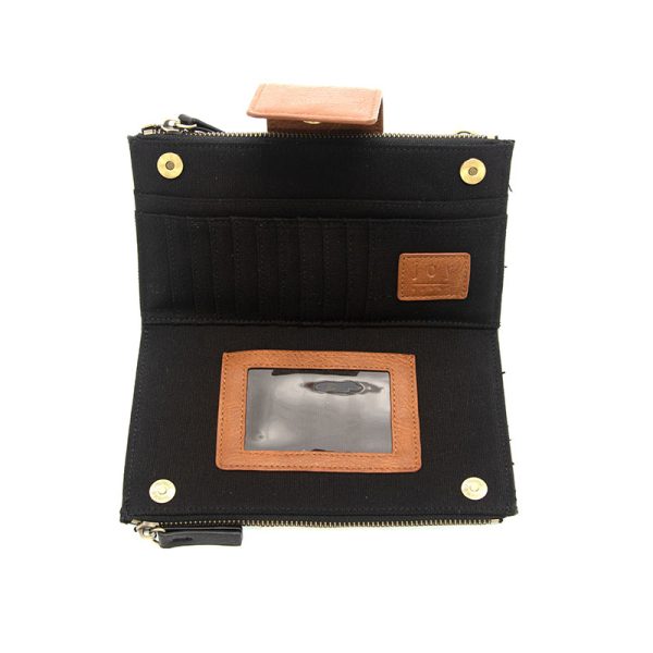 Camryn Color Block Crossbody Wallet - Black/Chicory