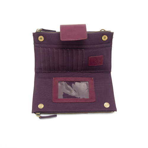 Camryn Color Block Crossbody Wallet - Purplelicious/Mulberry