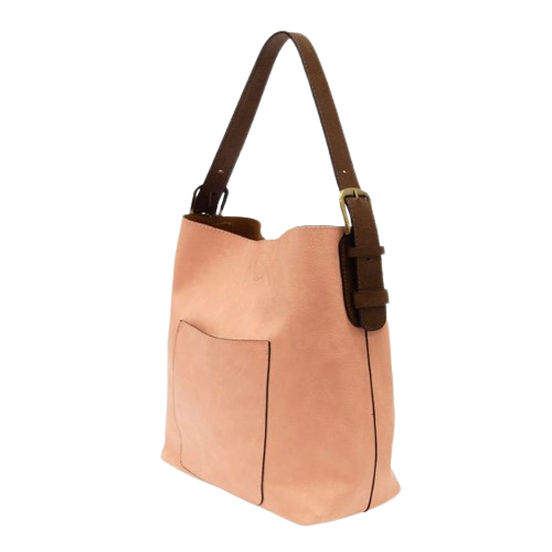 Crepe Pink Hobo Bag w/Coffee Handle