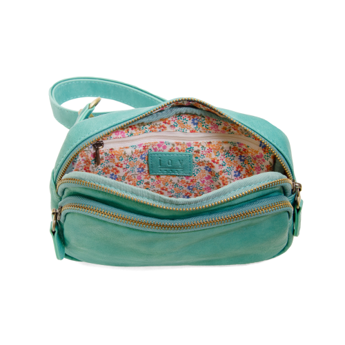 Turquoise Kylie Double Zip Sling Bag