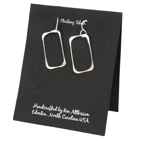 Sterling Silver Small Rectangle Earrings - ER329