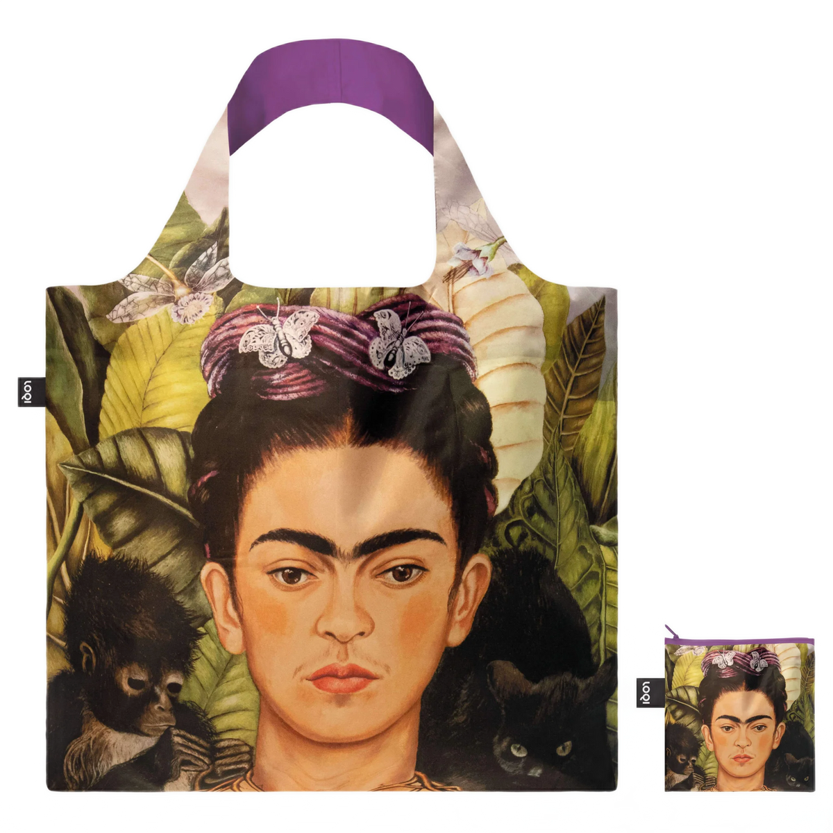 Frida Kahlo Self Portrait Reusable Tote Bag
