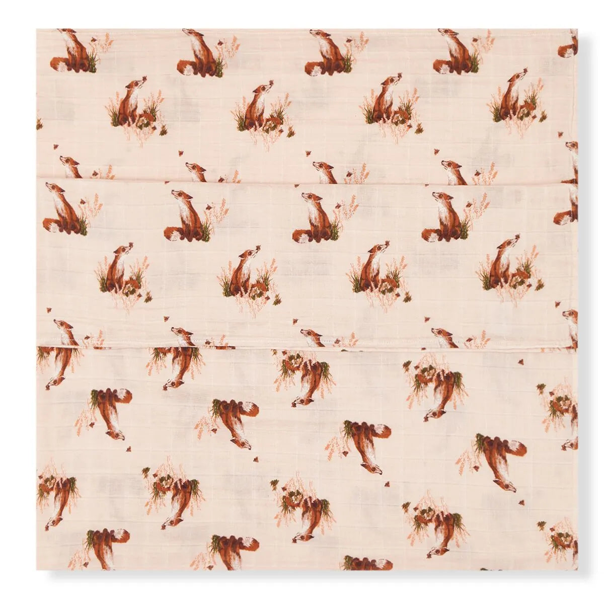 Floral Fox Swaddle Blanket