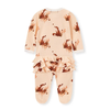 Floral Fox Ruffled Zippered Footed Romper 3-6 M