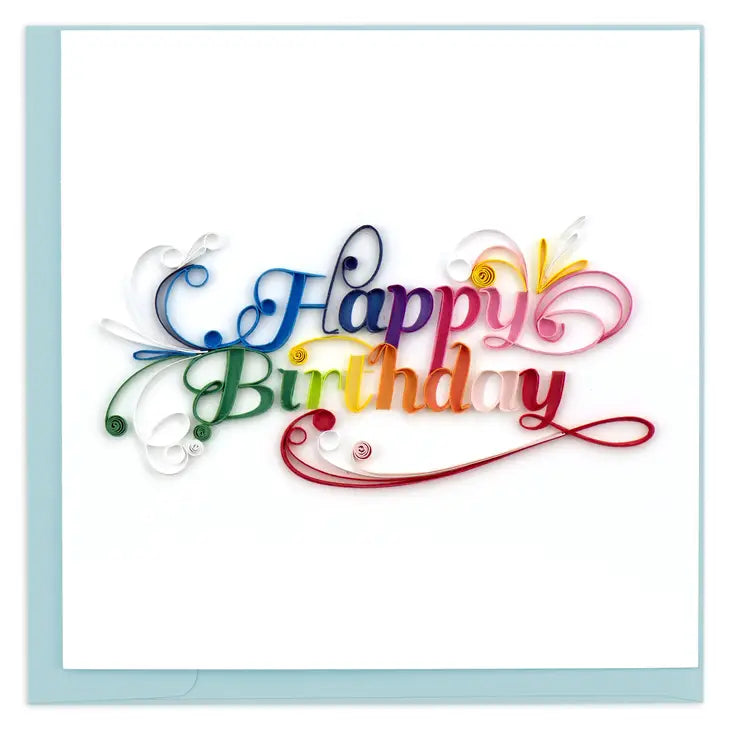 Happy Birthday Rainbow Quilling Card