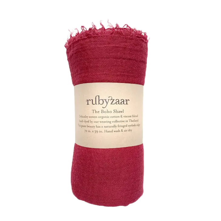 The Boho Shawl - Crimson