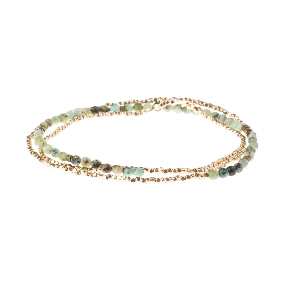 Delicate Stone Bracelet/Necklace - African Turquoise/Gold