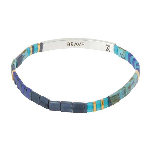 Good Karma Miyuki Bracelet - Brave-Cobalt/Silver