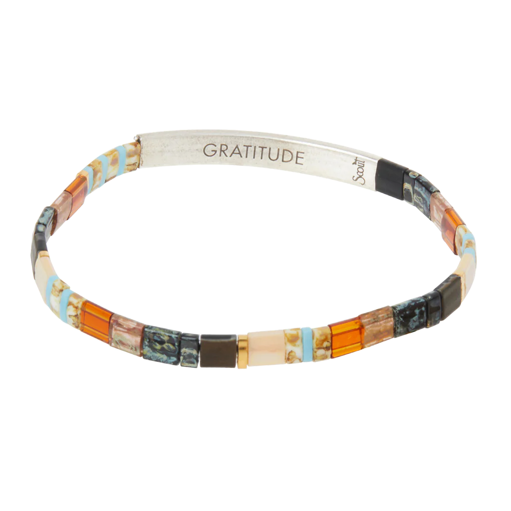 Good Karma Miyuki Bracelet - Gratitude-Earth/Sky/Silver