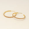 Sparkle &amp; Shine Small Rhinestone Hoop Earrings - Champagne / Gold