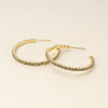 Sparkle &amp; Shine Small Rhinestone Hoop Earrings - Greige / Gold