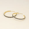 Sparkle &amp; Shine Small Rhinestone Hoop Earrings - Montana Blue / Gold