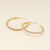 Sparkle &amp; Shine Small Rhinestone Hoop Earrings - Rose Water Opal / Gold