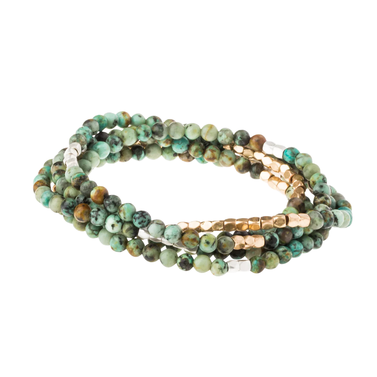 Stone Wrap Bracelet/Necklace - African Turquoise