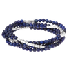 Stone Wrap Bracelet/Necklace - Lapis/Silver