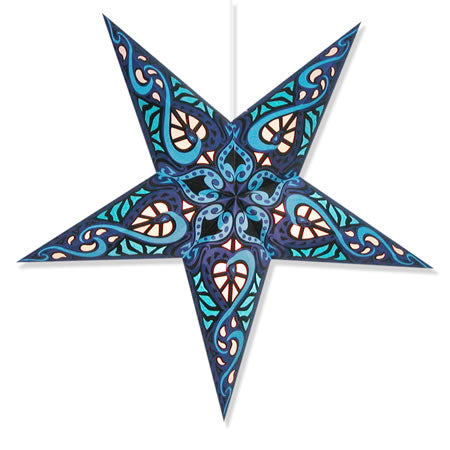 Celtic Hanging Star Lantern - Blue