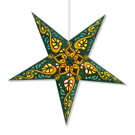 Celtic Hanging Star Lantern - Green