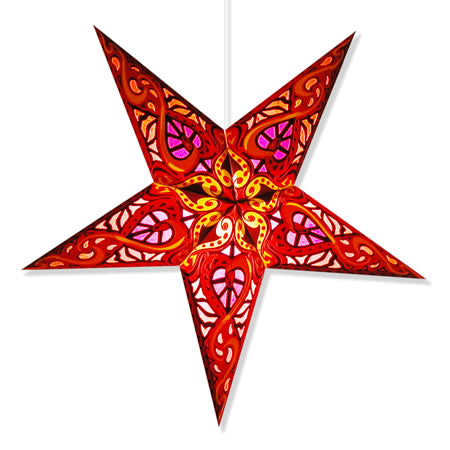 Celtic Hanging Star Lantern - Red
