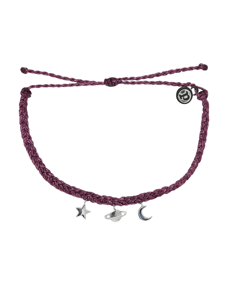 Cosmic Silver Charms Bracelet - Dark Lilac