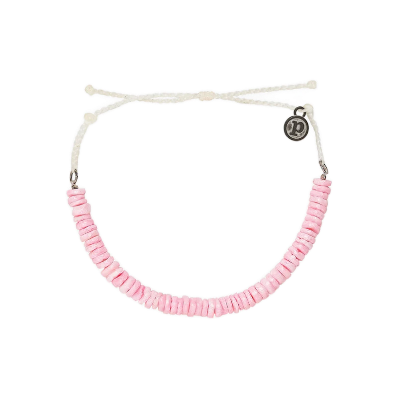 Pink Puka Shell Cord Bracelet