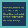Alexa Gym Coaster Drinks On Me Bar/Cocktails