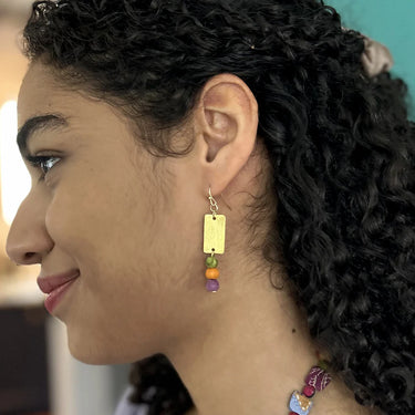 Asymmetric Kantha Earrings World Finds Jewelry