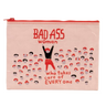 Bad Ass Woman Zipper Pouch Blue Q Accessories