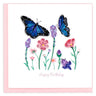 Birthday Flowers & Blue Butterflies Quilling Card Quilling Card LLC Cards