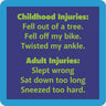 Childhood Injuries Coaster Drinks On Me Bar
