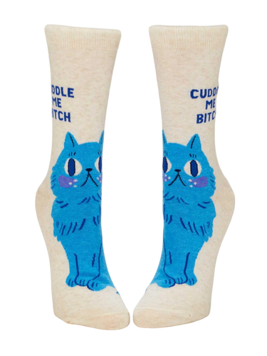 Cuddle Me Bitch Ladies Socks Blue Q Clothing