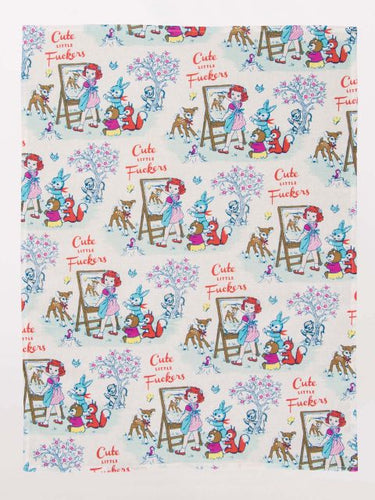 Cute Little Fuckers Dish Towel Blue Q Household Stuff