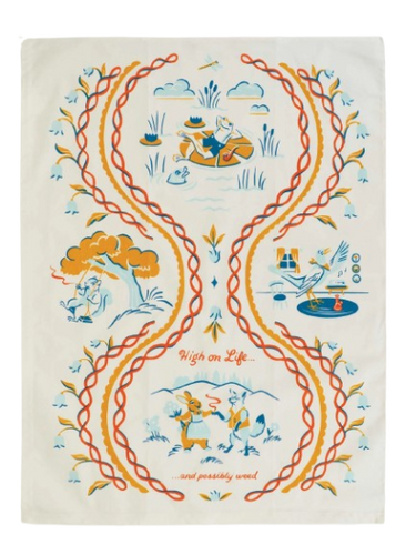 High On Life Dish Towel Blue Q Household Stuff