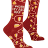 I Work My Ass Off Ladies Socks Blue Q Clothing