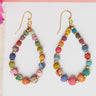 Kantha Tapered Teardrop Hoop Earrings World Finds Jewelry