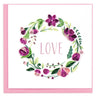 LOVE Floral Wreath Quilling Card Quilling Card LLC Cards