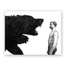 Man VS Bear Birthday Greeting Card The Mincing Mockingbird Cards